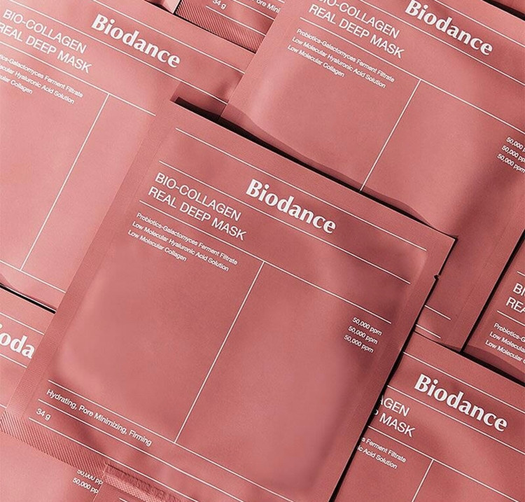 ماسک ضدچروک و بازسازی کننده کلاژن بایودنس مدل Bio-Collagen بسته 4 عددی